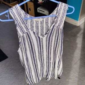 Lovestitch Navy and White Striped Tank Top